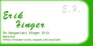 erik hinger business card